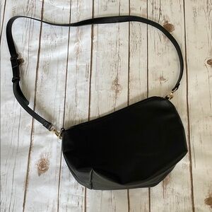 Bebe Black Classic Shoulder Bag with Structured Design